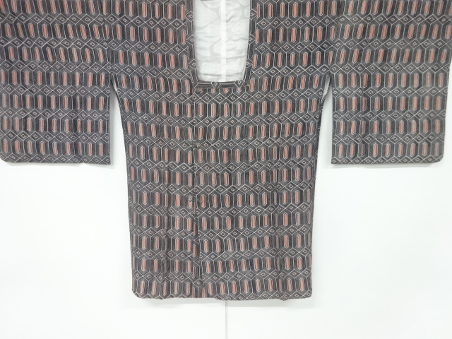 JAPANESE KIMONO / VINTAGE MICHIYUKI COAT / RHOMBUS & KIKKO PATTERN